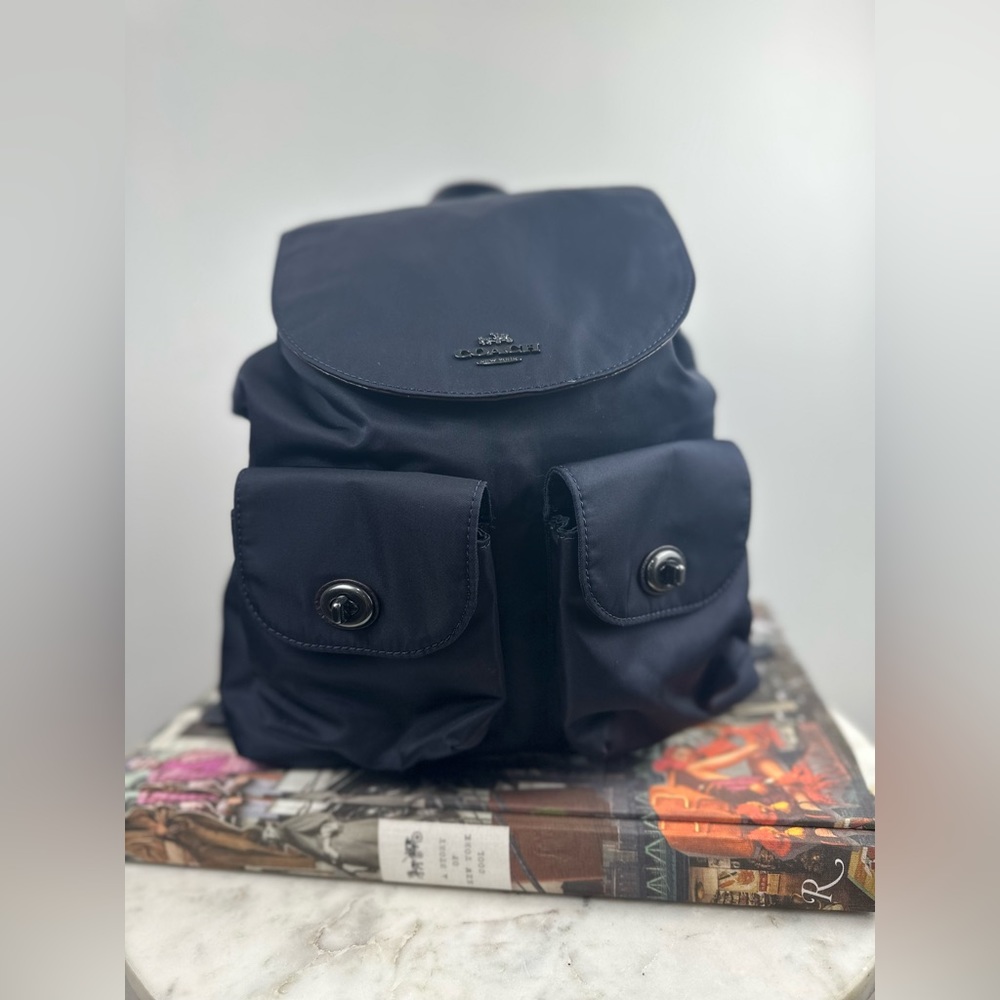 Coach Rucksack Backpack Nylon F58814 Women's Bag Navy
